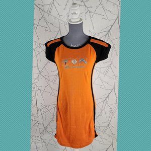 PnP Orange Curacao Embroidered Beach T-Shirt Dress